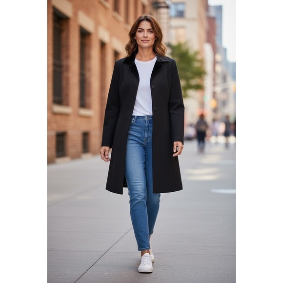 Rampage Jackets & Blazers - VTG Rampage Black Velvet Collar Longline Blazer Jacket Womens Goth Whimsy size 7